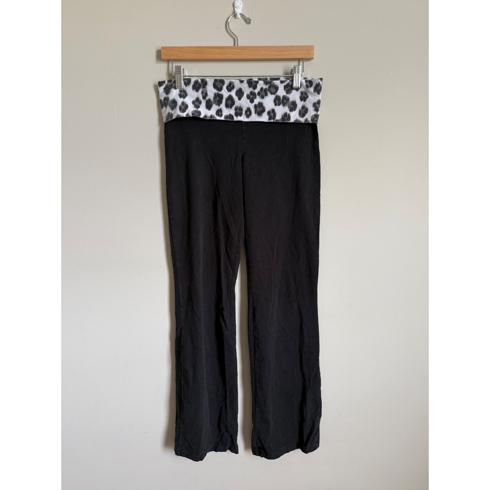 Victoria's Secret PINK Y2K Leopard Print Foldover Sequin Yoga Flare Pants Medium
